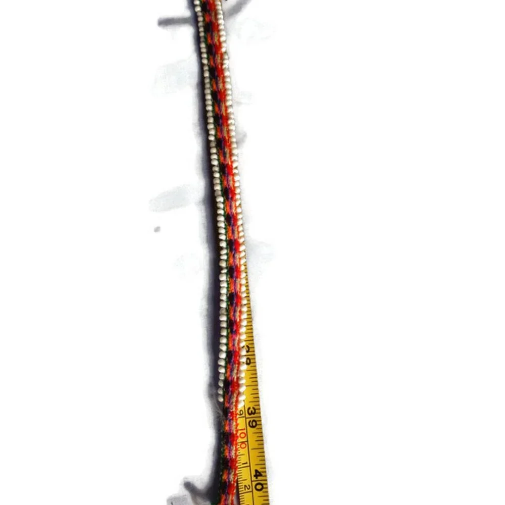 3 Handwoven Ties Decorated with Multicolor Beads - Picture 5 of 5
